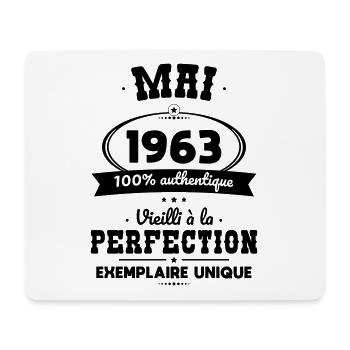 Anniversaire 60 ans - Mai 1963 Perfection - Tapis de souris (format paysage) - blanc - Devant