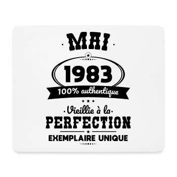 Anniversaire 40 ans - Mai 1983 Perfection - Tapis de souris (format paysage) - blanc - Devant