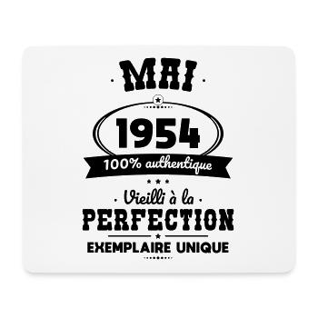 70-jähriges Jubiläum - Mai 1954 Perfektion - Mousepad (Querformat) - Weiß - Vorne