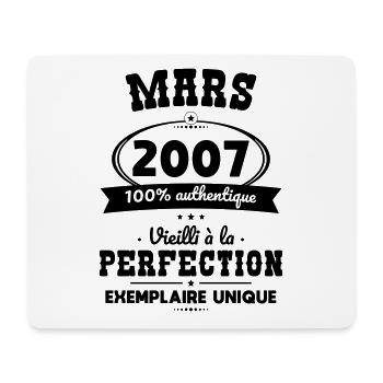 18th Birthday - March 2007 Perfection - Mouse Pad (horizontal) - white - Front