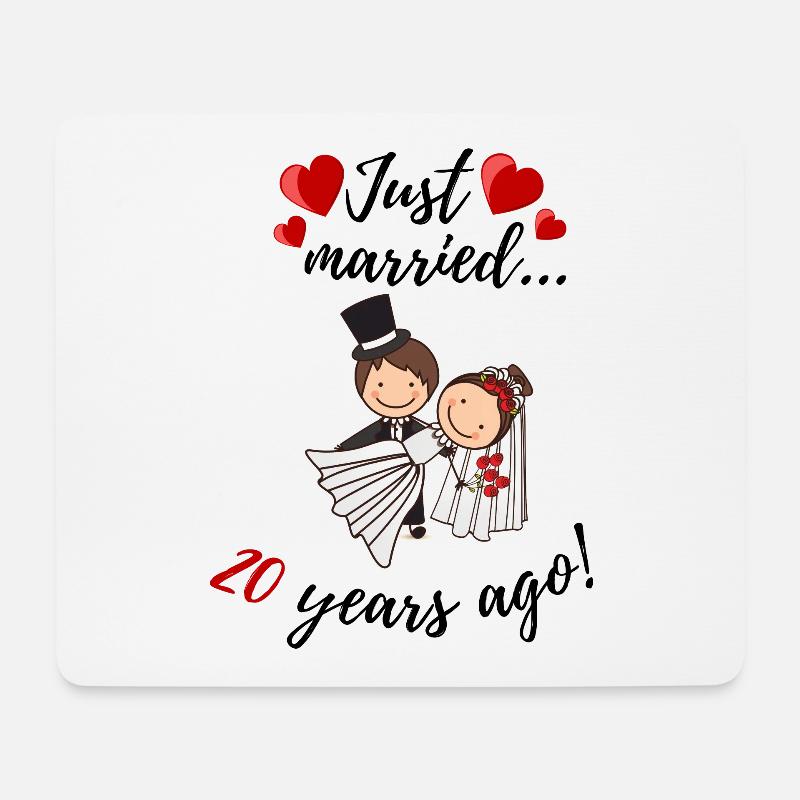 20 years wedding anniversary - Mouse Pad (horizontal) - white