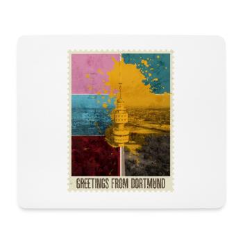 Dortmund Germany City Skyline Stamp - Mouse Pad (horizontal) - white - Front