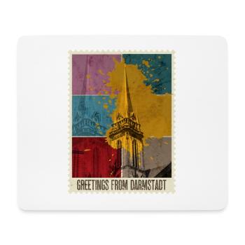 Darmstadt Allemagne City Skyline Stamp - Tapis de souris (format paysage) - blanc - Devant