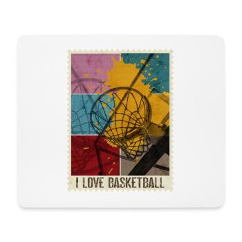 Basketball Basketball Player Basket Sport Stamp - Mouse Pad (horizontal) - white - Front