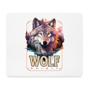 Wolf Wolfskopf Natur Wildnis Abenteuer Wald Kunst - Mousepad (Querformat) - Weiß - Vorne