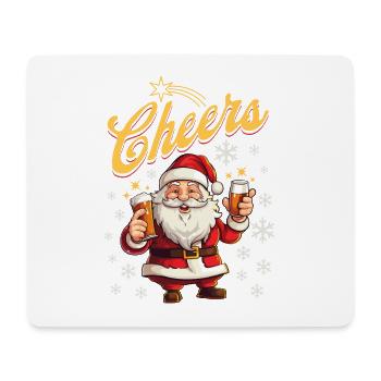 Weihnachtsmann Alkohol Bier Glühwein Schnaps Prost - Mousepad (Querformat) - Weiß - Vorne