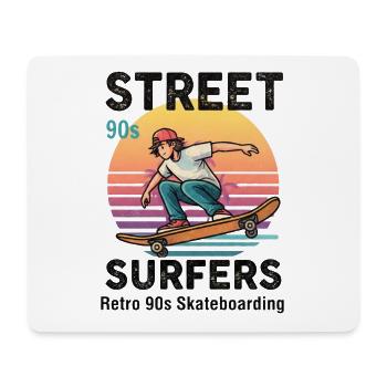 90er Street Surfer Skateboard - Mousepad (Querformat) - Weiß - Vorne