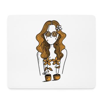Flower Girl Bizarre New Age Hippie - Mouse Pad (horizontal) - white - Front
