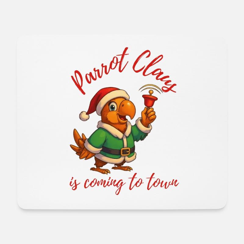Papagei Claus - Mousepad (Querformat) - Weiß