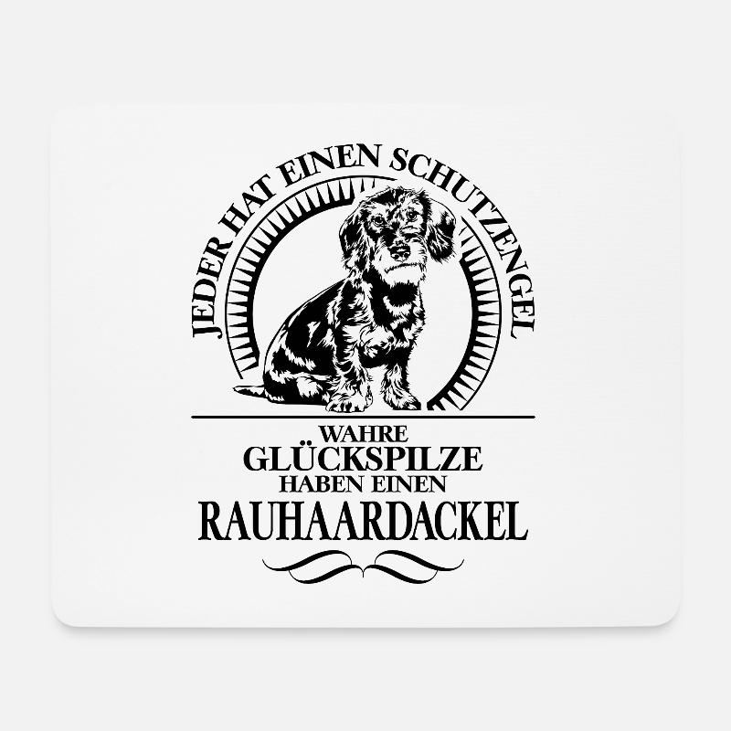 RAUHAARDACKEL Schutzengel Hunde Spruch Wilsigns - Mousepad (Querformat) - Weiß