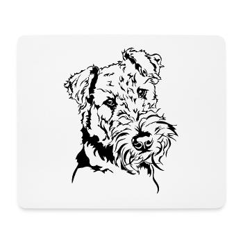 AIREDALE TERRIER Dog Portrait Dog Dogs Wilsigns - Mouse Pad (horizontal) - white - Front