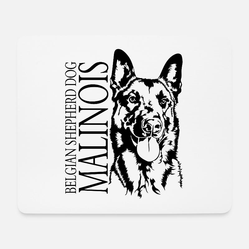 Belgian Shepherd Dog Malinois Portrait Wilsigns - Mousepad (Querformat) - Weiß