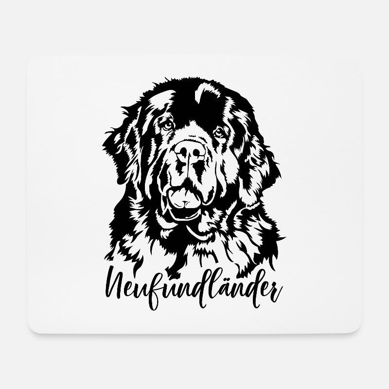 Neufundländer Portrait Hund Hunde Wilsigns - Mousepad (Querformat) - Weiß