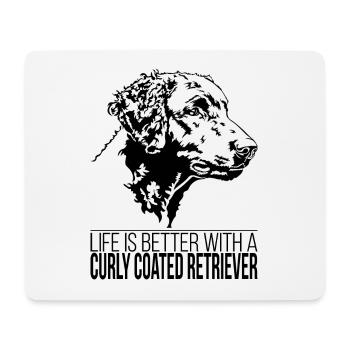 Curly Coated Retriever life is better Wilsigns - Mousepad (Querformat) - Weiß - Vorne