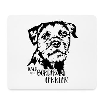 Loved by a Border Terrier Dog Dog Wilsigns - Mouse Pad (horizontal) - white - Front