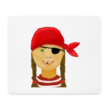 Pirate girl with no teeth - Mouse Pad (horizontal) - white - Front