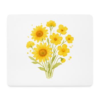 Sunflower Watercolor Bouquet - Mouse Pad (horizontal) - white - Front