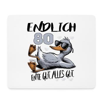 Geburtstag Ente Gut Alles Gut 80 Jahre Comic - Mousepad (Querformat) - Weiß - Vorne