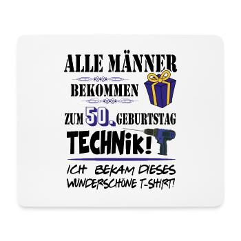 50. Geburtstag Handwerker Technik Werkzeug - Mousepad (Querformat) - Weiß - Vorne
