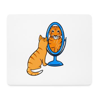 Süße getigerte Katze - Tiger - Mousepad (Querformat) - Weiß - Vorne