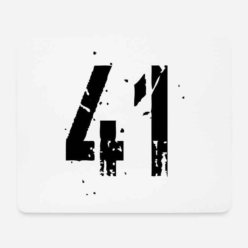 41 Nummer 41 - Mousepad (Querformat) - Weiß