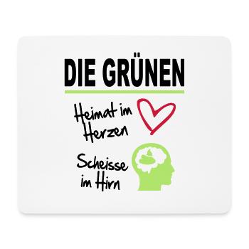 Politik Die Grünen Sprüche Scheisse Hirn - Mousepad (Querformat) - Weiß - Vorne