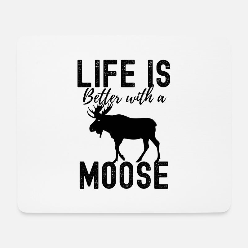 Elch - Mousepad (Querformat) - Weiß