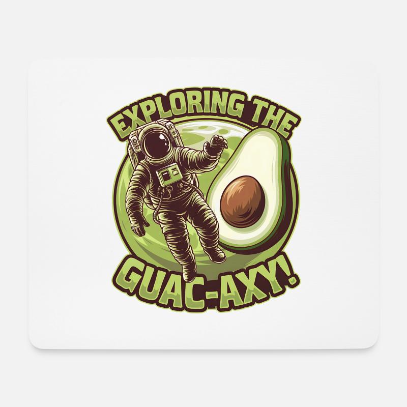 Avocado: Exploring The Guac-Axy - Mousepad (Querformat) - Weiß