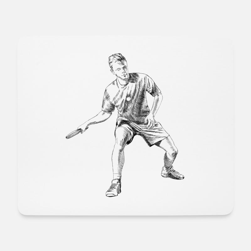Tischtennis - Mousepad (Querformat) - Weiß