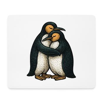 Zweisam Pinguine Umarmung - Mousepad (Querformat) - Weiß - Vorne