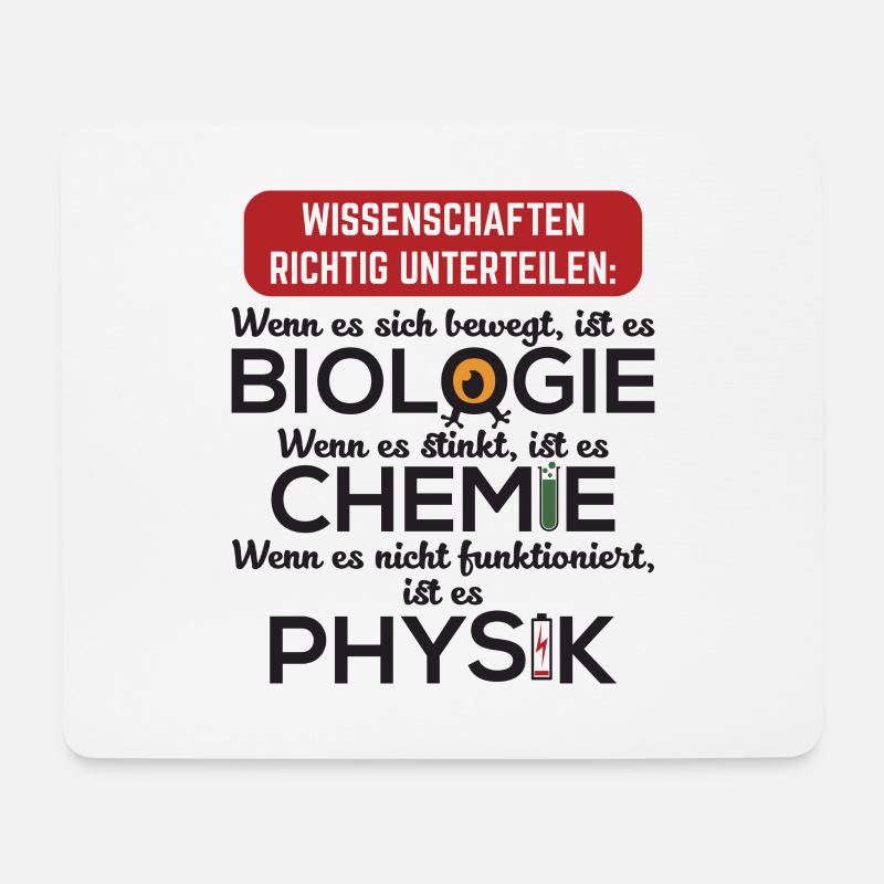 Biologie bewegt Chemie stinkt Physik.. Geschenk - Mousepad (Querformat) - Weiß