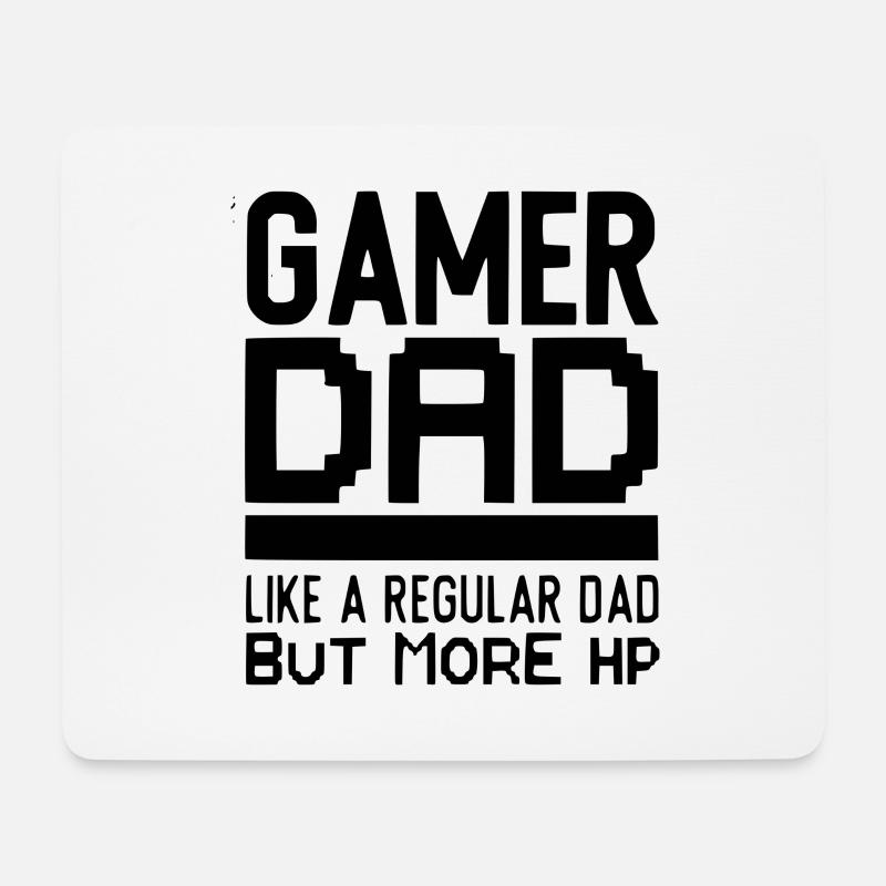 Gamer Dad like a regular Dad but more HP - Mousepad (Querformat) - Weiß