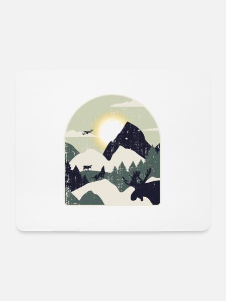 Nature Forest Mountains Hiking - Mouse Pad (horizontal) - white