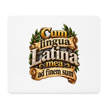Cum Lingua Latina Schriftkunst - Mousepad (Querformat) - Weiß - Vorne