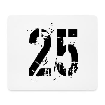25 Nummer - Mousepad (Querformat) - Weiß - Vorne