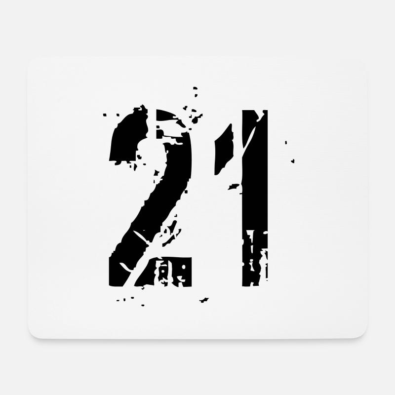 21 Zahl 21 Jahre - Mousepad (Querformat) - Weiß