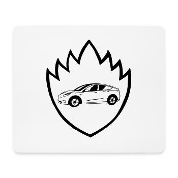 Electric car model y 3 in the shield - Mouse Pad (horizontal) - white - Front