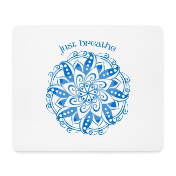 Atme einfach - Mousepad (Querformat) - Weiß - Vorne