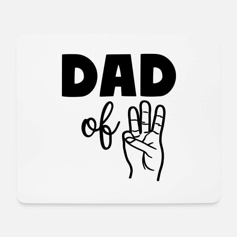 Dad of Three 3 Dad - Mousepad (Querformat) - Weiß