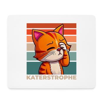 Katze Katastrophe Katerstrophe Lustig Spruch - Mousepad (Querformat) - Weiß - Vorne