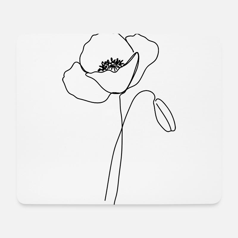 Poppy flower - Mouse Pad (horizontal) - white