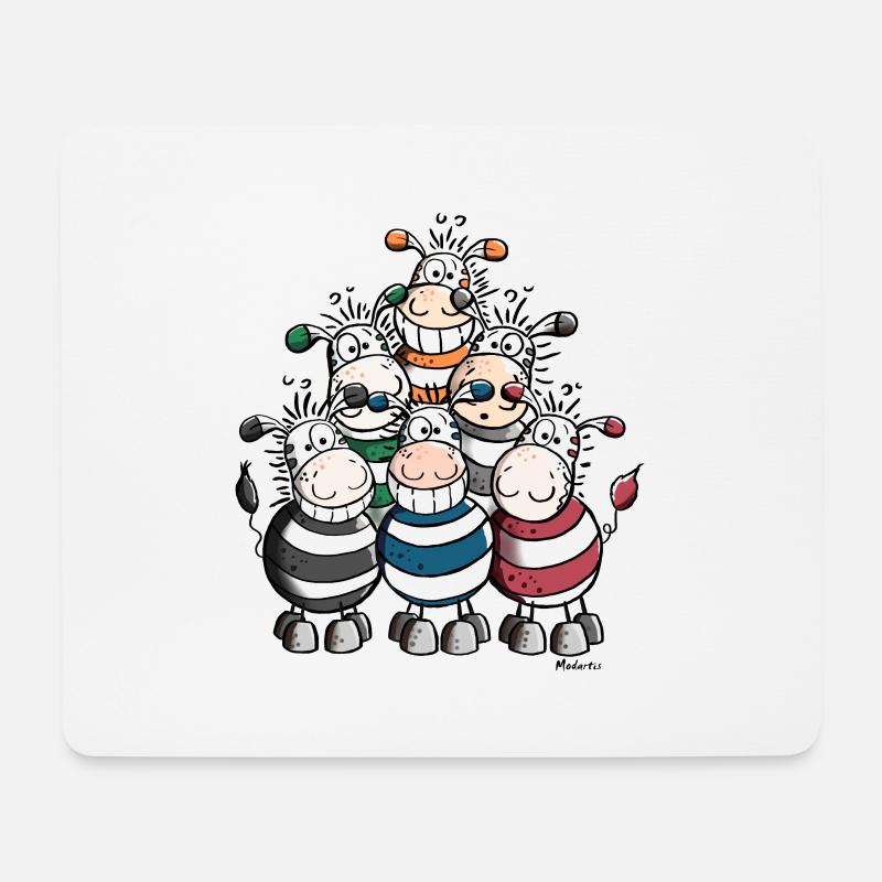 Bunter Zebrahaufen - Mousepad (Querformat) - Weiß