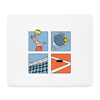 Tennis Player Gift Tennis Racket Drawing - Mouse Pad (horizontal) - white - Front