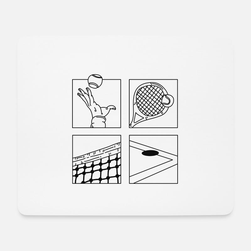 Tennisspieler Geschenk Kunst Illustration Tennis - Mousepad (Querformat) - Weiß