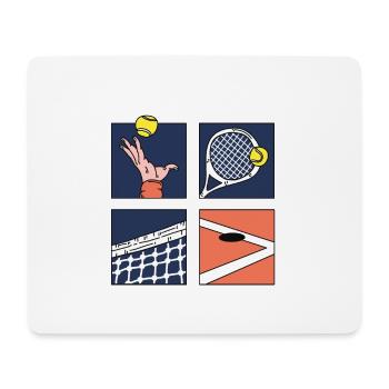Tennis Illustration Art Minimalist Tennis Game - Mouse Pad (horizontal) - white - Front