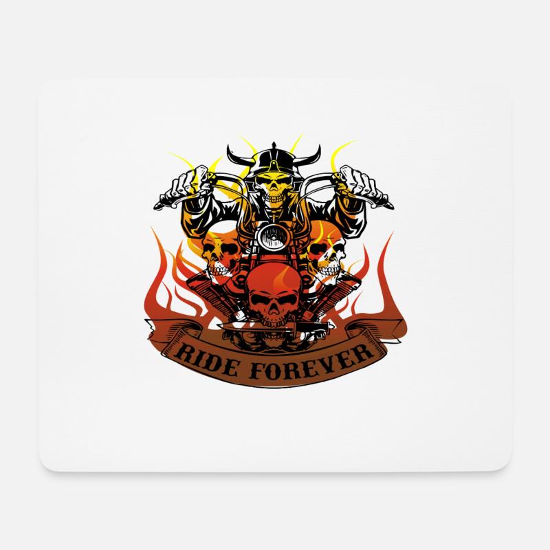 Motorradfahrer - Mousepad (Querformat) - Weiß