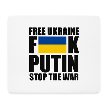 Free Ukraine F* Putin - Mouse Pad (horizontal) - white - Front