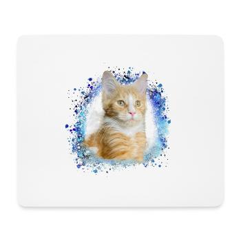 maincoon, chat, graffiti, peinture, chat Maine Coon, - Tapis de souris (format paysage) - blanc - Devant