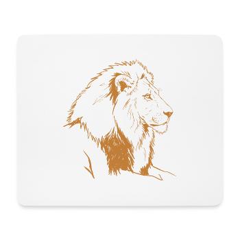 Bronzener Löwe Linienillustration - Mousepad (Querformat) - Weiß - Vorne