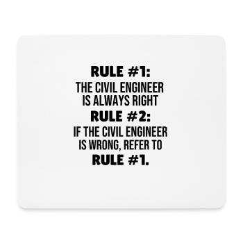 Civil engineer rules civil engineering student Lustig - Mouse Pad (horizontal) - white - Front